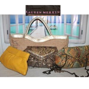 Lauren Merkin 4 Piece Tote Clutch Evening Bag Purse Lot!